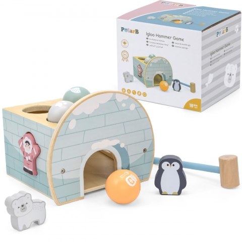 VIGA PolarB Drewniany Przebijak Igloo z Młoteczkiem Figurkami i Sorterem VIGA PolarB Drewniany Przebijak Igloo z Młoteczkiem Figurkami i Sorterem