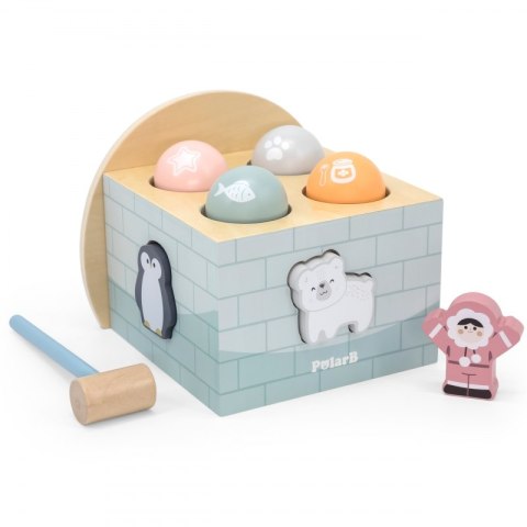 VIGA PolarB Drewniany Przebijak Igloo z Młoteczkiem Figurkami i Sorterem VIGA PolarB Drewniany Przebijak Igloo z Młoteczkiem Figurkami i Sorterem