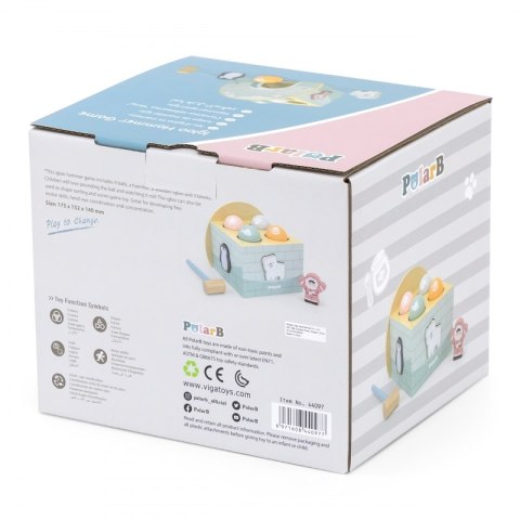 VIGA PolarB Drewniany Przebijak Igloo z Młoteczkiem Figurkami i Sorterem VIGA PolarB Drewniany Przebijak Igloo z Młoteczkiem Figurkami i Sorterem