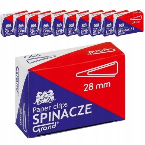 Spinacze biurowe trójkątne Grand 28 mm 100 sztuk Spinacze biurowe trójkątne Grand 28 mm 100 sztuk