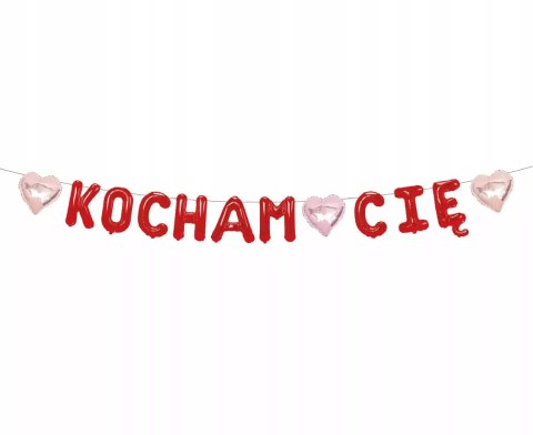 Girlanda Papierowa Kocham Cię Czerwona Walentynki Ozdoba 180 cm Girlanda Papierowa Kocham Cię Czerwona Walentynki Ozdoba 180 cm