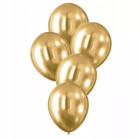 Balony z efektem chromu złote 30cm 5szt Balony z efektem chromu złote 30cm 5szt