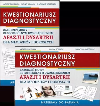 Kwestionariusz diagnostyczny zaburzeń mowy ze szczególnym uwzględnieniem afazji i dysartrii dla młodzieży i dorosłych Materiały 