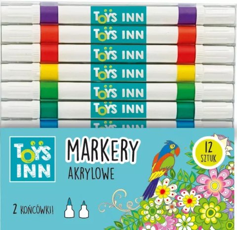 Toys Inn: Markery Akrylowe - Dwie Końcówki 12 szt Toys Inn: Markery Akrylowe - Dwie Końcówki 12 szt