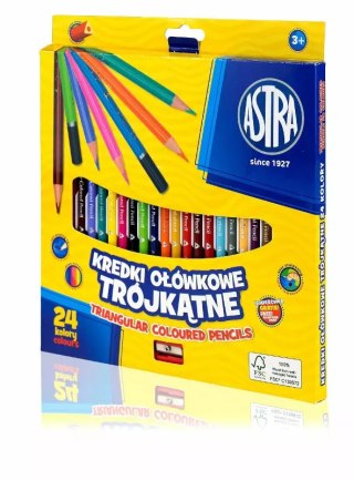 Kredki trójkątne 24 kolory Astra Vision