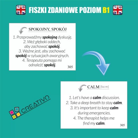 Angielski. Fiszki zdaniowe. Poziom B1 Angielski. Fiszki zdaniowe. Poziom B1