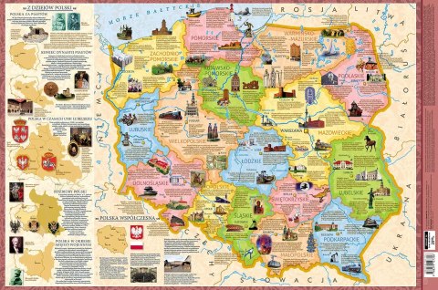 Podkładka na biurko. Polska, regiony