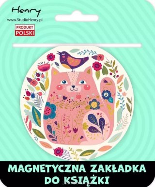 Zakładka kulka. Kot różowy