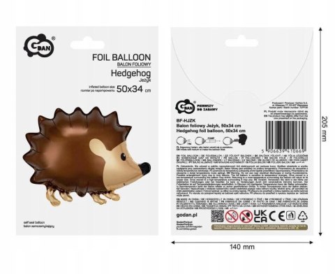 Balon foliowy Jeżyk, 50x34 cm Balon foliowy Jeżyk, 50x34 cm