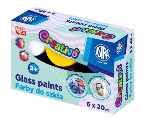 Farby do szkła Astra Creativo 6x20 ml Farby do szkła Astra Creativo 6x20 ml