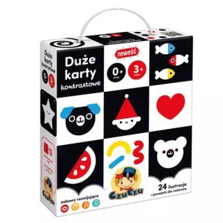 CzuCzu Duże karty kontrastowe dla dzieci w wieku 0m+, 3m+