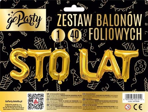 Zestaw balonów foliowych Sto Lat złote Zestaw balonów foliowych Sto Lat złote