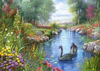 Puzzle 1500 elementów. Czarne łabędzie