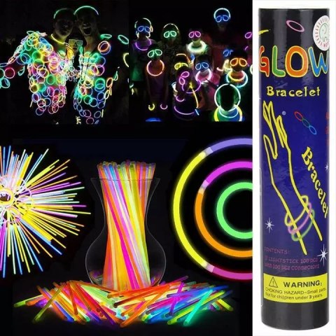 Pałeczki fluorescencyjne świecące 100 sztuk Pałeczki fluorescencyjne świecące 100 sztuk