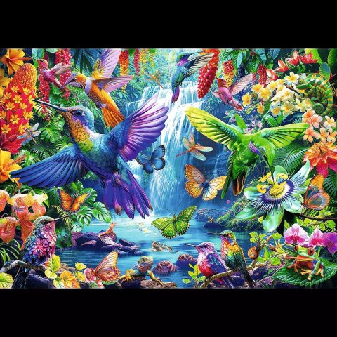 Puzzle 1000 elementów. Kolibry w tropikach Puzzle 1000 elementów. Kolibry w tropikach