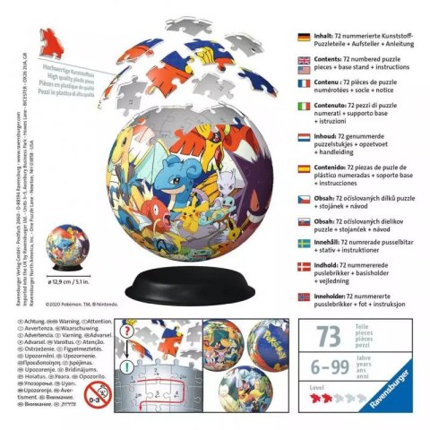 Puzzle 3D 72 elementy. Globus Puzzle 3D 72 elementy. Globus
