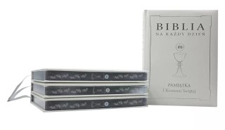 Biblia na każdy dzień. Pamiątka I Komunii Świętej, skóropodobna ze srebrzeniem