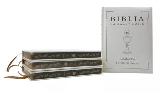 Biblia na każdy dzień. Pamiątka I Komunii Świętej, skóropodobna ze złoceniem