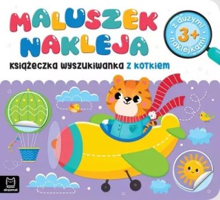 Maluszek nakleja Książeczka wyszukiwanka z kotkiem z dużymi naklejkami 3+