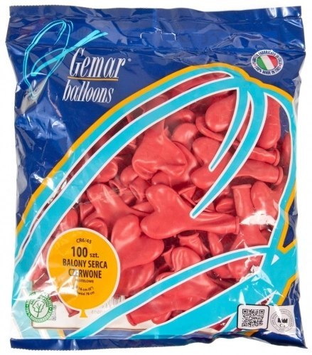 Balony w kształcie serca, czerwone (100 sztuk) Balony w kształcie serca, czerwone (100 sztuk)