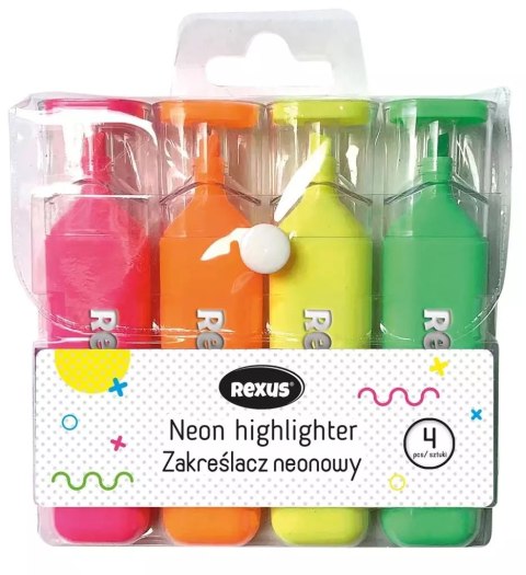 Zakreślacz neonowy 4 kolory Zakreślacz neonowy 4 kolory