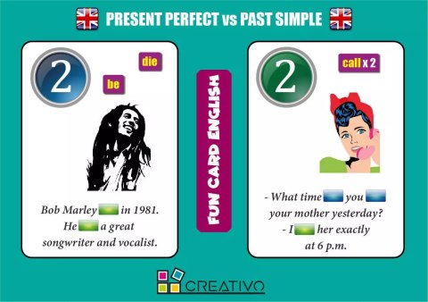 Fun Card English. Present Perfect vs Past Simple Fun Card English. Present Perfect vs Past Simple