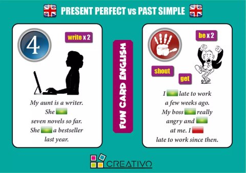 Fun Card English. Present Perfect vs Past Simple Fun Card English. Present Perfect vs Past Simple