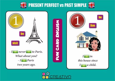 Fun Card English. Present Perfect vs Past Simple Fun Card English. Present Perfect vs Past Simple