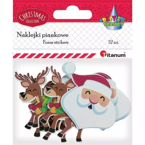 Naklejki piankowe głowy Boże Narodzenie 12szt Naklejki piankowe głowy Boże Narodzenie 12szt