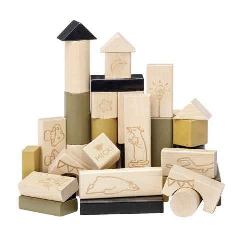Klocki drewniane Premium dla dzieci 40 sztuk, zestaw klocków, zabawka Micki Klocki drewniane Premium dla dzieci 40 sztuk, zestaw klocków, zabawka Micki