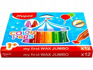 Kredki świecowe Color'Peps Jumbo, 12 kolorów