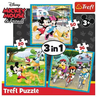 Puzzle 3w1. Myszka Miki z przyjaciółmi
