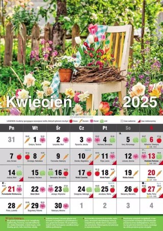 KALENDARZ BIODYNAMICZNY 2025 ŚCIENNY DZIAŁKOWIEC
