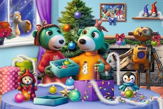 Puzzle 100 elementów. Rodzina Treflików. Święta Rodziny Treflików