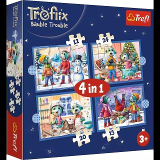 Puzzle 4w1. Rodzina Treflików. U Treflików pada śnieg