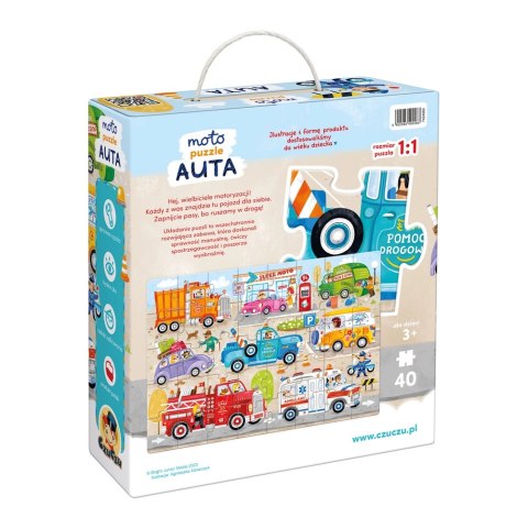 Moto puzzle 40 elementów. Auta