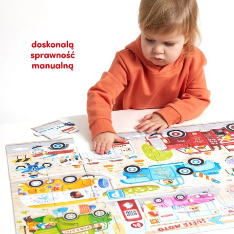 Moto puzzle 40 elementów. Auta