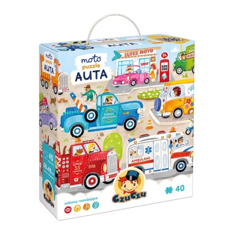 Moto puzzle 40 elementów. Auta