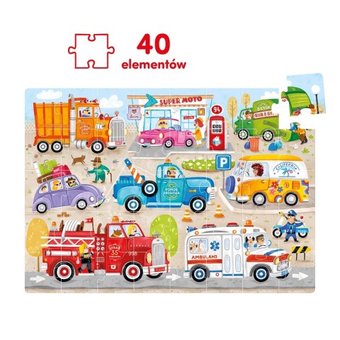 Moto puzzle 40 elementów. Auta