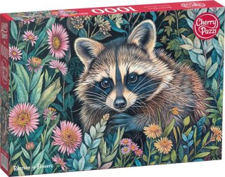 Puzzle 1000 elementów. Szop pracz w kwiatach 30851