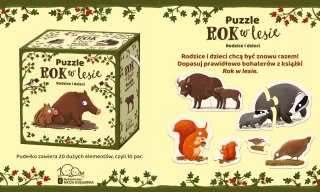 Puzzle 20 elementów. Rok w lesie. Rodzice i dzieci