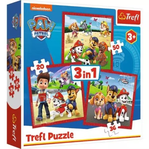 Trefl: Puzzle 3w1 - (20,36,50el.) - Wesołe pieski Psi Patrol Trefl: Puzzle 3w1 - (20,36,50el.) - Wesołe pieski Psi Patrol