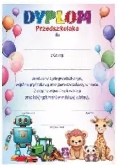 Dyplom A4 Przedszkolala zabawki Dyplom A4 Przedszkolala zabawki