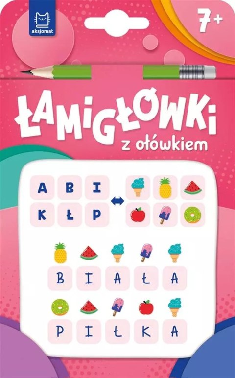 Łamigłówki z ołówkiem 7+ Książeczka różowa Łamigłówki z ołówkiem 7+ Książeczka różowa