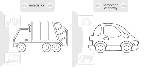 Malowanie-doklejanie. Pojazdy w mieście Malowanie-doklejanie. Pojazdy w mieście