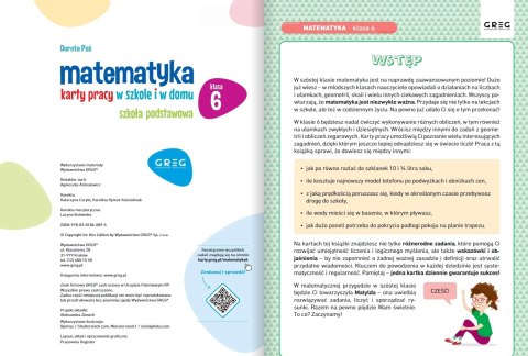 Matematyka. Karty pracy w szkole i w domu. Klasa 6