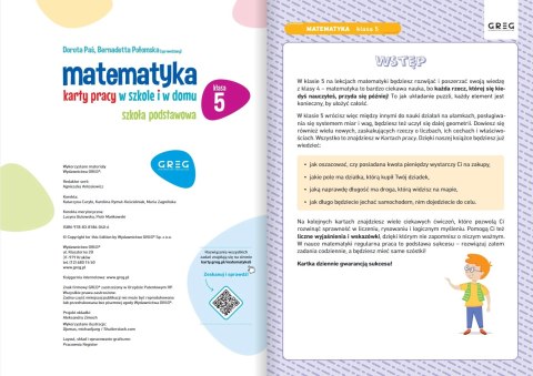 Matematyka. Karty pracy w szkole i w domu. Klasa 5