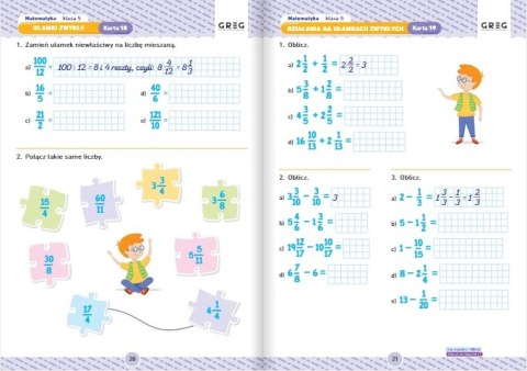 Matematyka. Karty pracy w szkole i w domu. Klasa 5