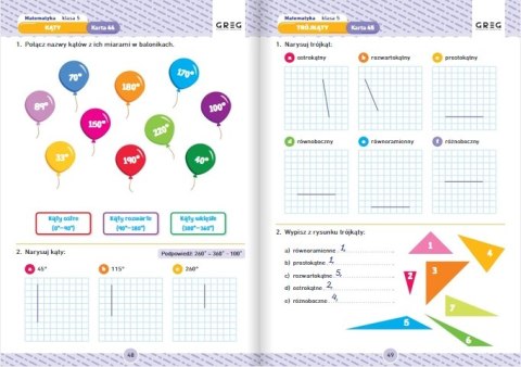 Matematyka. Karty pracy w szkole i w domu. Klasa 5