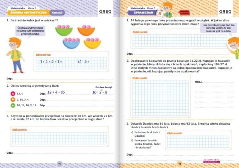 Matematyka. Karty pracy w szkole i w domu. Klasa 5